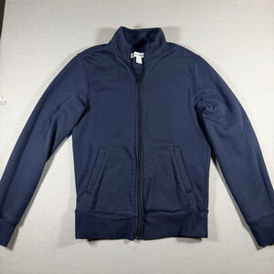 Amazon Essentials Men’s Track Jacket Sz S Navy Full Zip Mock Neck Cotton Blend